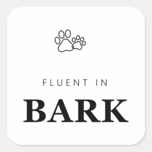 Sticker Carré Courant en empreinte de patte d'amour de chien drô