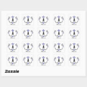 Sticker Carré Couronne couronne Un Mariage Monogramme (Feuille)
