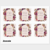 Sticker Carré Couronne de mariage automnal rose pour une fête pr (Feuille)
