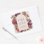 Sticker Carré Couronne de mariage automnal rose pour une fête pr (Enveloppe)