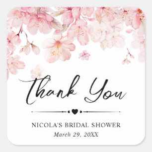 Sticker Carré Couronne de mariage de baby shower aquarelle fleur