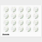 Sticker Carré Couronne de verdure blanche personnalisée Merci  (Feuille)
