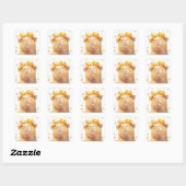 Sticker Carré Couronne florale de capybara (Feuille)