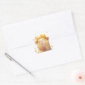 Sticker Carré Couronne florale de capybara (Enveloppe)