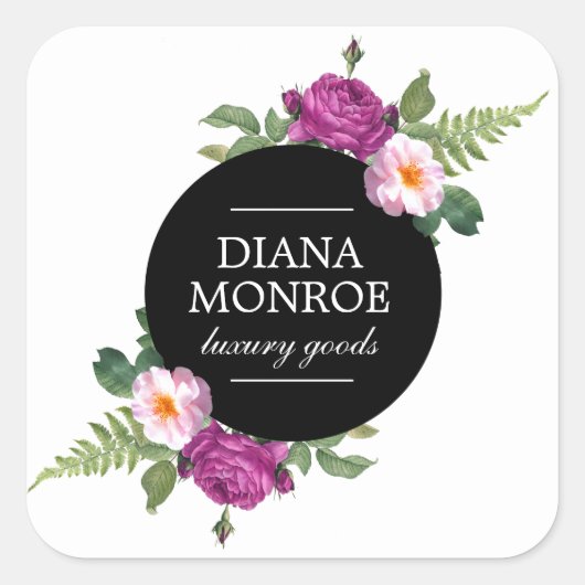 Sticker Carré Couronne florale moderne (Devant)