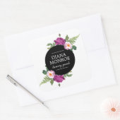 Sticker Carré Couronne florale moderne (Enveloppe)