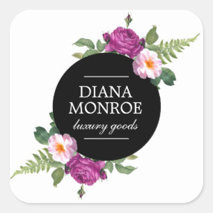 Sticker Carré Couronne florale moderne