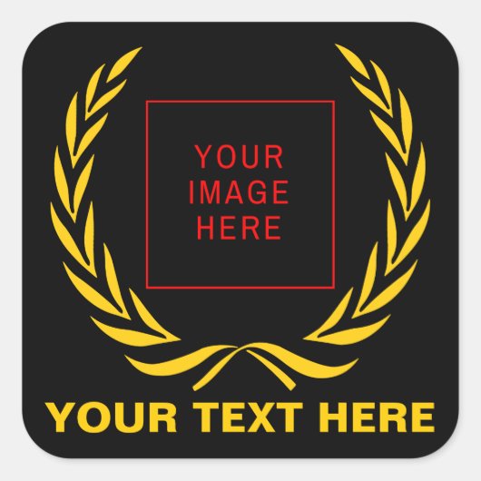 Sticker Carré Couronne Golden Laurel (Devant)