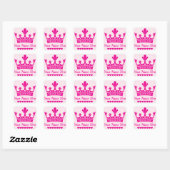 Sticker Carré Couronne rose princesse (Feuille)