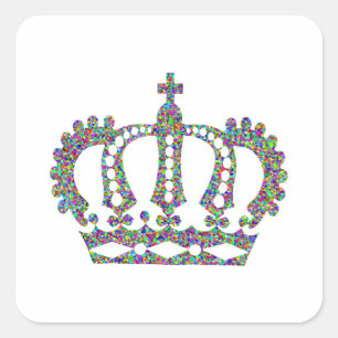 Sticker Carré Couronne royale en motifs
