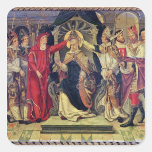 Sticker Carré Couronnement du Pape Celestine V en août 1294
