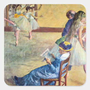 Sticker Carré Cours de danse, salle de danse par Edgar Degas