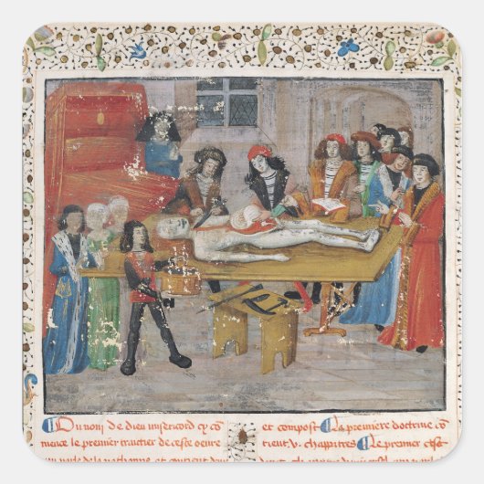 Sticker Carré Cours de dissection Faculté de médecine (Devant)