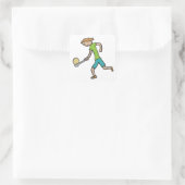 Sticker Carré Course Aux Oeufs Et Cuillères (Sac)