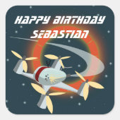 Sticker Carré Course de drones (Devant)