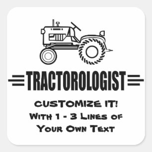 Sticker Carré Course de tracteurs humoristiques