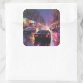 Sticker Carré Course dynamique Cityscape (Sac)