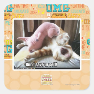 Sticker Carré Course ! Sauvez l'individu d'ur !