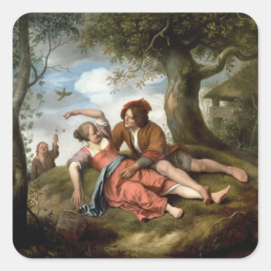 Sticker Carré Courtoisie rustique (Devant)