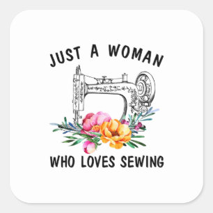 Sticker Carré Couture Juste Une Femme Qui Aime Coudre
