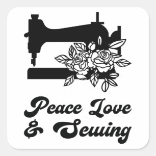 Sticker Carré Couture - Paix Amour & Couture