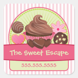 Sticker Carré Couvercles de desserts doux