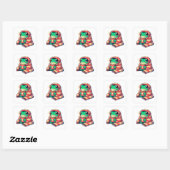 Sticker Carré Couverture graphique avec une grenouille mignonne (Feuille)
