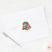 Sticker Carré Couverture graphique avec une grenouille mignonne (Enveloppe)