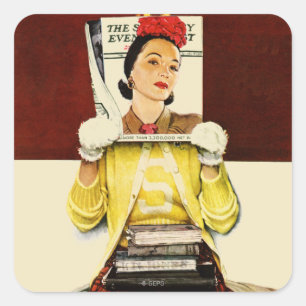 Sticker Carré Cover Girl