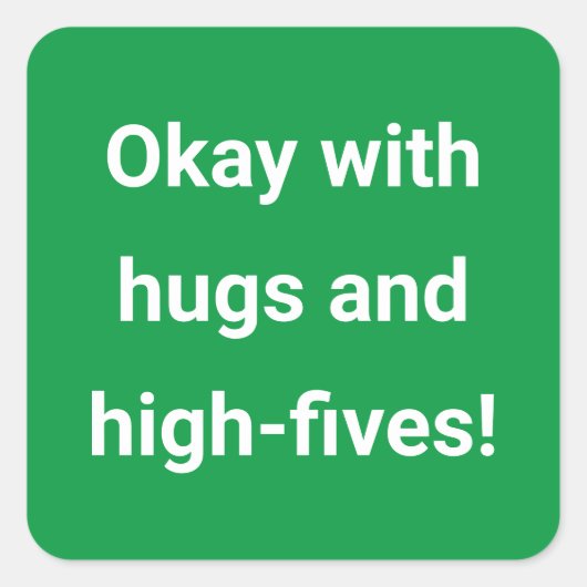 Sticker Carré Covid Social Distances Couleur Codé Vert (Devant)