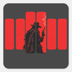 Sticker Carré Cow-boy Tactique Pistolero Far West Occidental