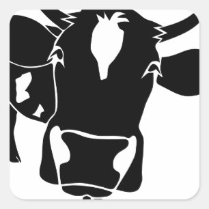 Sticker Carré cow cattle kusseh milk cowboy farmer