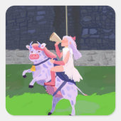 Sticker Carré Cow warrior (Devant)