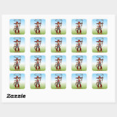 Sticker Carré Cowboy avec lasso (Feuille)