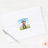 Sticker Carré Cowboy avec lasso (Enveloppe)