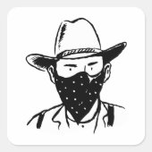 Sticker Carré Cowboy Bandit (Devant)