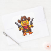Sticker Carré Cowboy Duck Sheriff (Enveloppe)