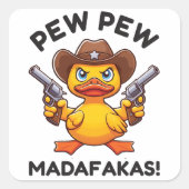 Sticker Carré Cowboy Duck Sheriff (Devant)