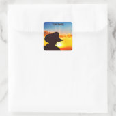 Sticker Carré Cowboy Silhouette (Sac)