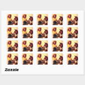 Sticker Carré Cowgirl (Feuille)