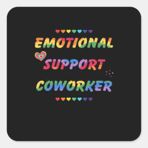 Sticker Carré Coworker D'Aide Émotionnelle Pour Mème Viral