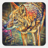 Sticker Carré Coyote [Square Seal] (Devant)