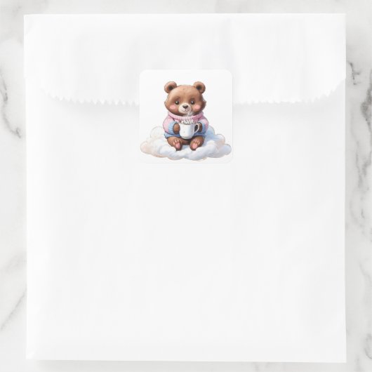 Sticker Carré Cozy Cloud Bear (Sac)