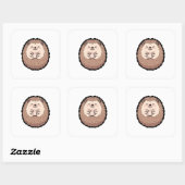 Sticker Carré Cozy Hedgehog – Cute Kawaii Illustration (Feuille)