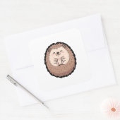 Sticker Carré Cozy Hedgehog – Cute Kawaii Illustration (Enveloppe)
