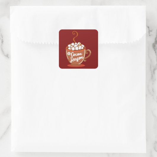Sticker Carré Cozy up with this sweet Cocoa Season design  (Sac)