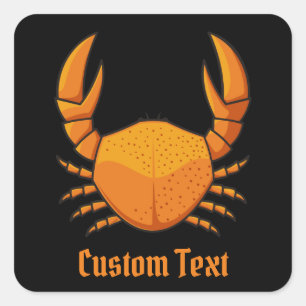 Sticker Carré Crab orange