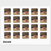 Sticker Carré Crabe et Mullet rouge (Feuille)