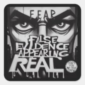 Sticker Carré CRAINTE Fausses preuves apparaissant réelles (Devant)