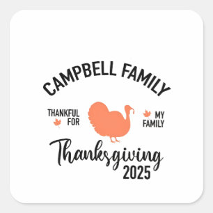 Sticker Carré Crampbell Family 2025 Thanksgiving diner Turquie